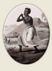 Engraving of a slave in prayer